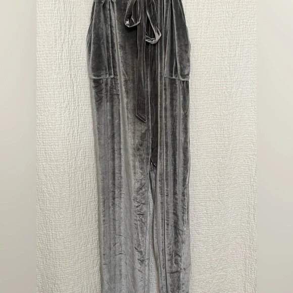 Silver Gray Velvet Maxi Dress – Size L - Picture 8 of 9